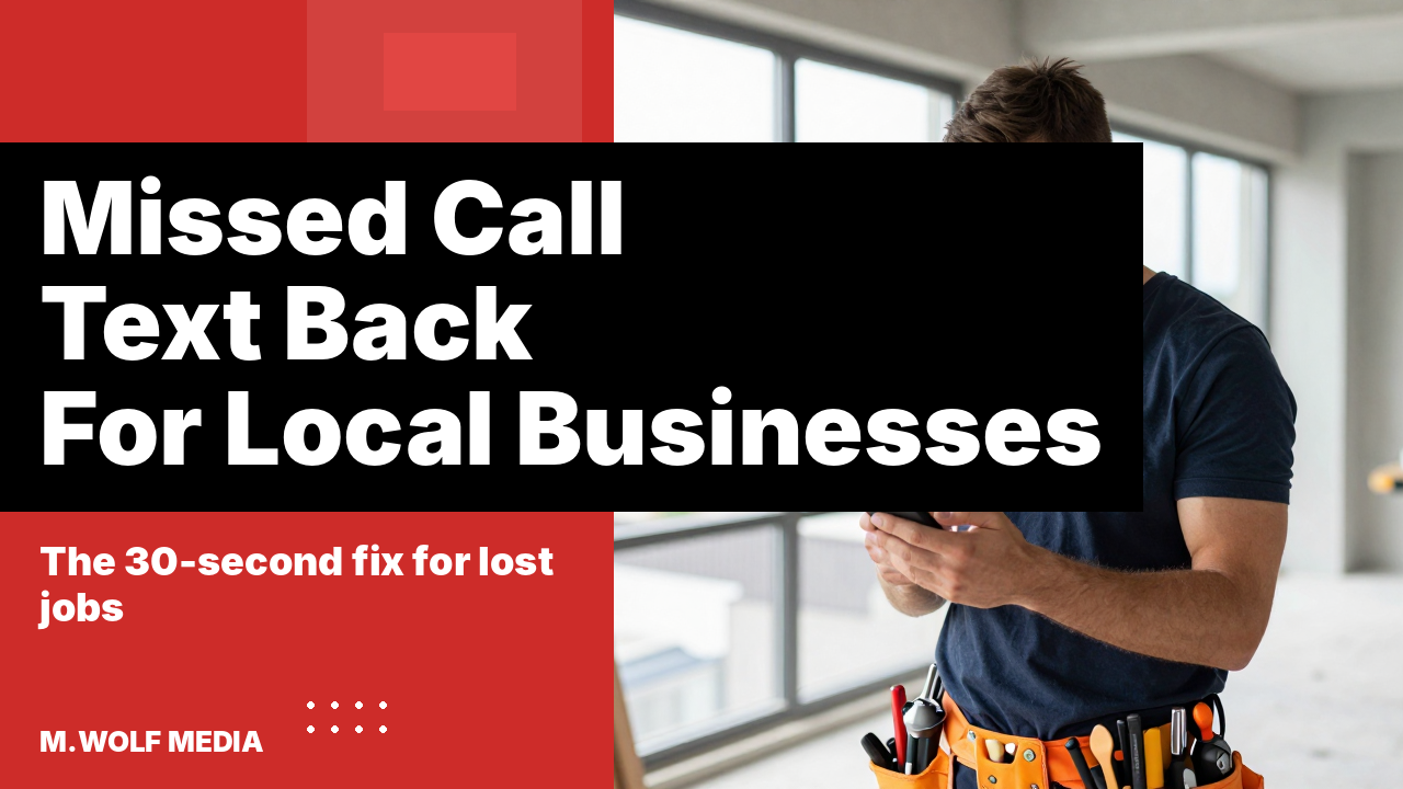 Missed call text back for local businesses - a contractor on a job site looking at a phone he could not answer